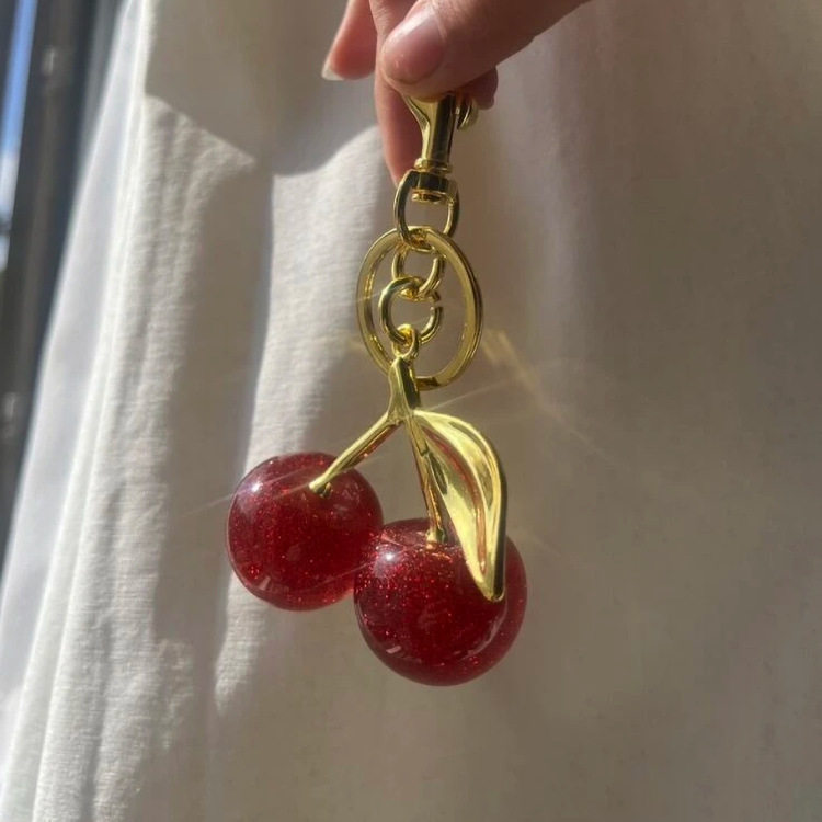 Europe and the United States cross-border SHEIN hot fashion cherry key chain high-grade lobster buckle cherries bag pendant pendant