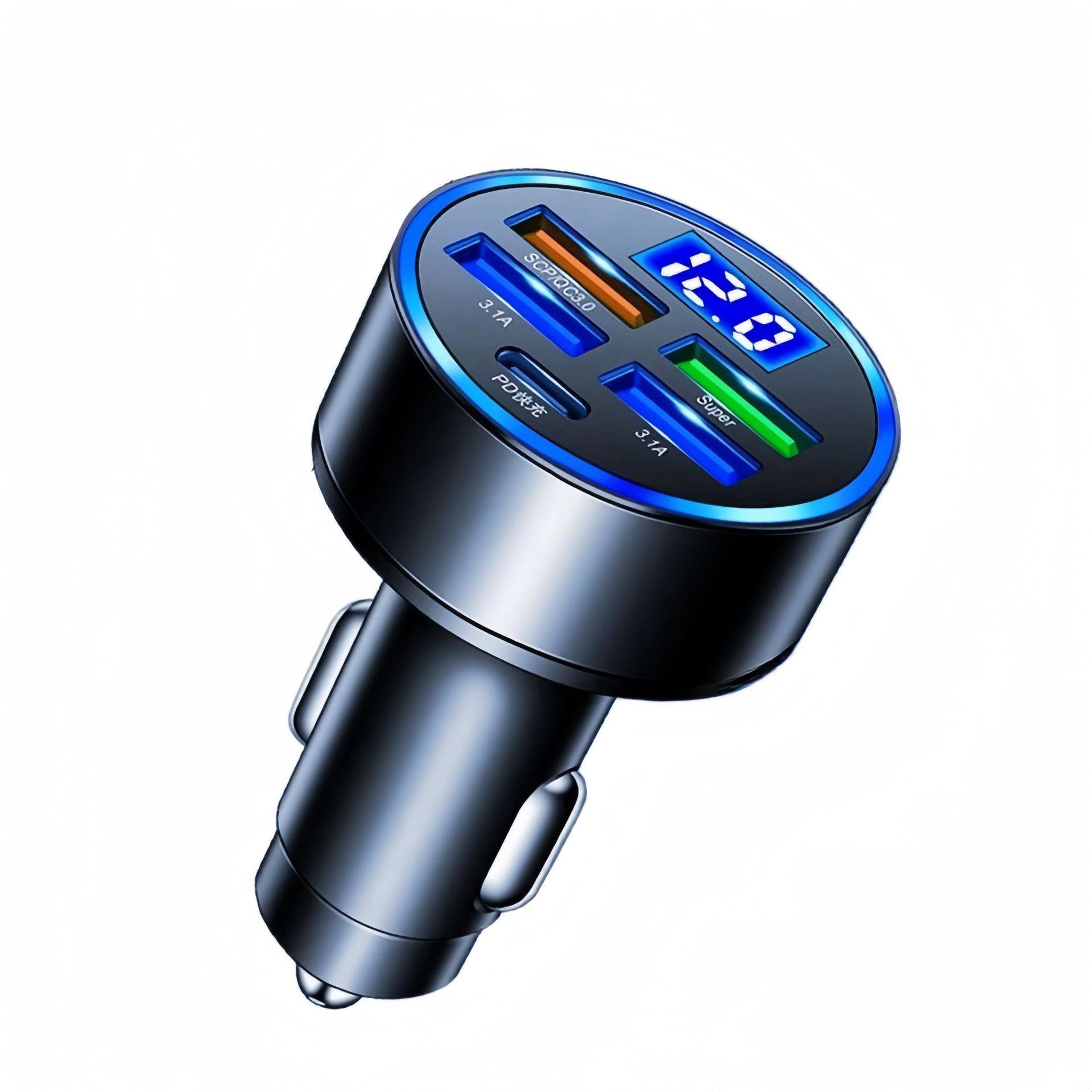 Car charger one drag five fast charging car converter super fast charging cigarette lighter car charging truck car universal