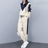 Casual Fashion Sports Suit Women's 2023 Spring New Loose Waist Slimming Patchwork Sweatshirt Two-Piece Set Western Style