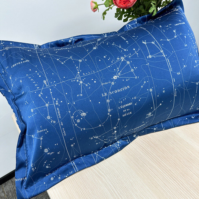 Cross-Border Imitation Silk Pillowcase Printed Cushion Ice Silk Pillowcase Single Imitation Silk Pillowcase Silk Pillowcase