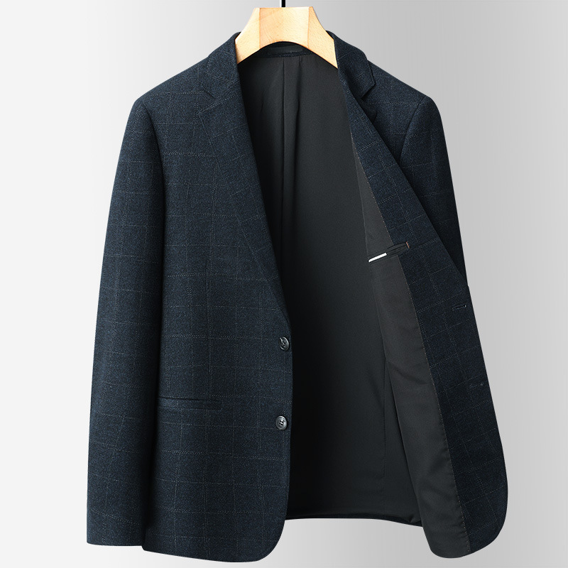 Áo blazer nam dáng ôm họa tiết kẻ caro phong cách Hàn Quốc — Kẻ Xanh, Caro đen xám