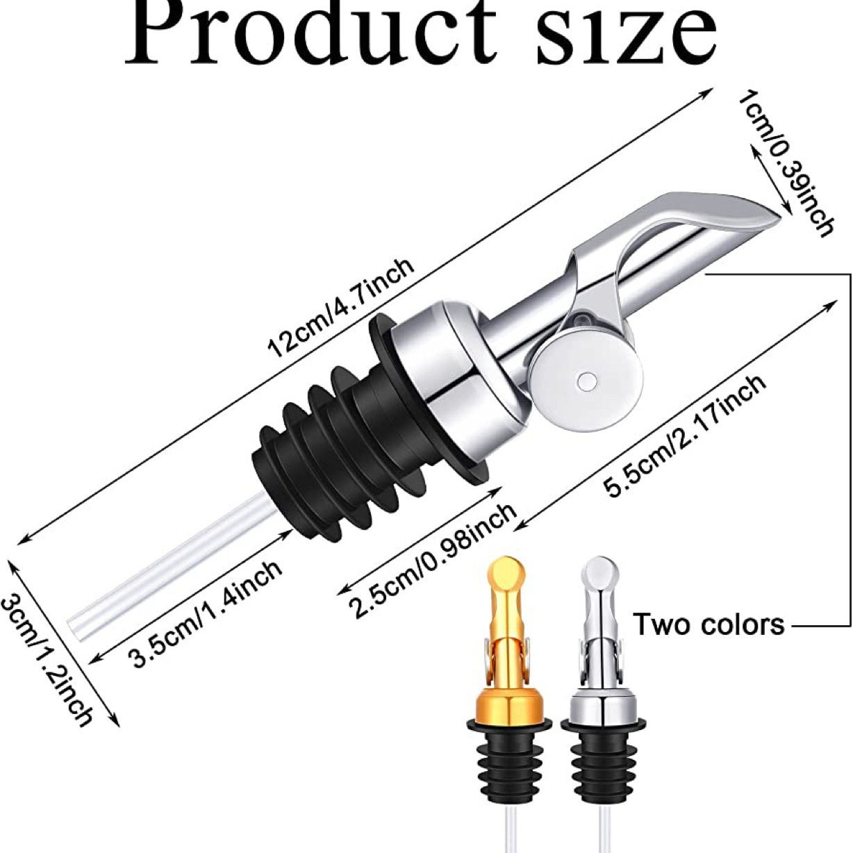 Stainless Steel Automatic Lid Pour Pour Oil Nozzle Golden Wine Nozzle Wine Plug Bartender Gravity Flip Rose Gold Gun Black