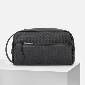 New Woven Double Zipper Clutch Trendy Men's Bag New Hand Bag Men's Large Capacity Cross-border One-Piece Hair