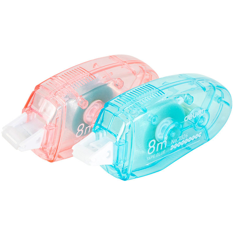 Deli 7326 dot adhesive double-sided adhesive 6mm * 8 m high viscosity correction tape wholesale for students with two-sided adhesive tape