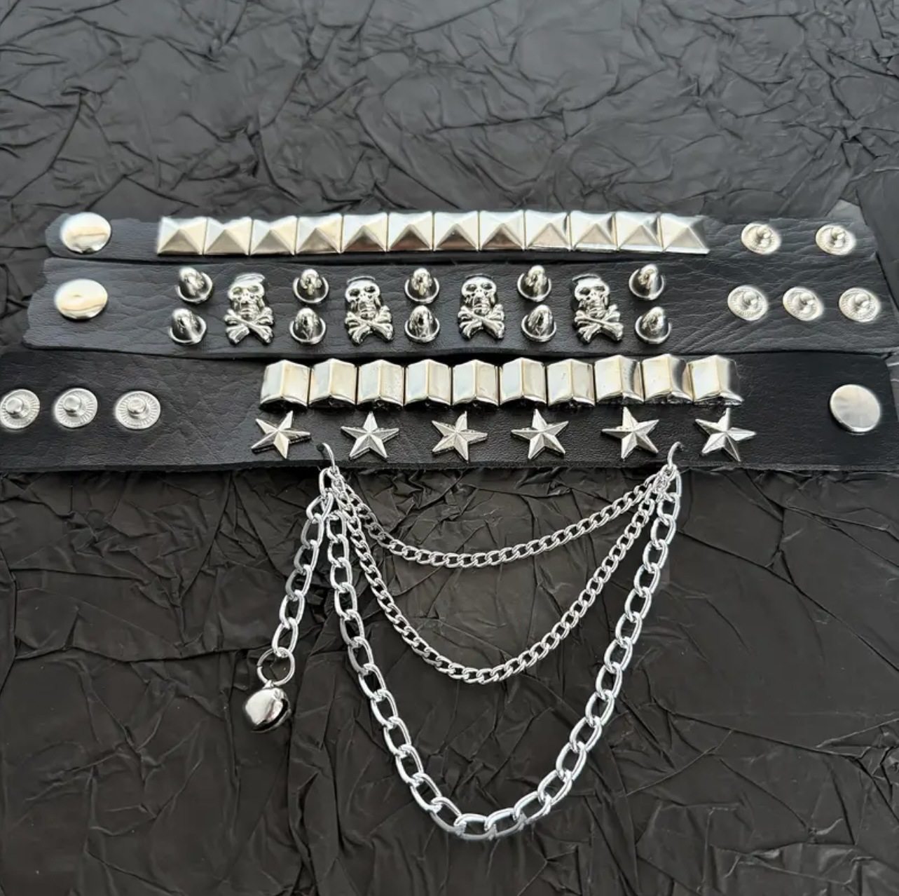 Cross-Border Hot Selling European and American Fashion Multi-Layer Bracelets, Personalized Domineering Skull Punk Rivet Bracelets, Motorcycle Accessories Bracelets