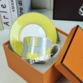 Yellow runway-single cup and saucer-gift box