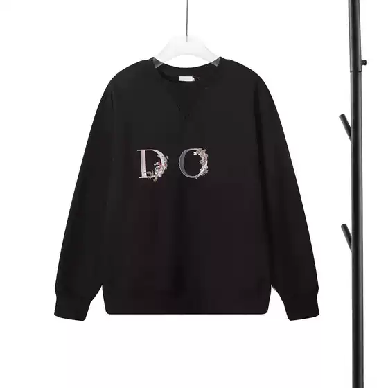 Cross-Border High-End Do Brand Autumn New Style Sweatshirt with Floral Logo Embroidery on the Front, Simple and Loose Fit, Unisex