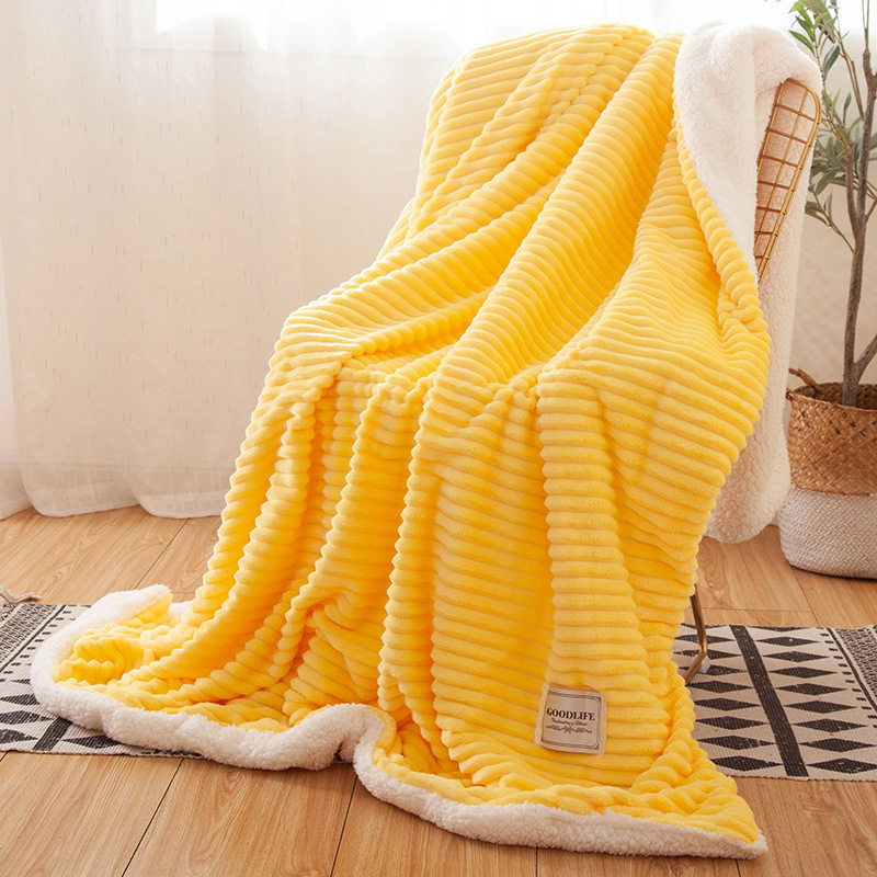 Small blanket quilt thickened office air conditioning nap nap small blanket coral velvet sheet flannel blanket cover blanket
