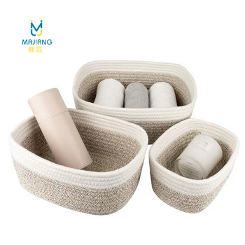 Modern Simple Cotton Rope Storage Basket Desktop Finishing Sundries Storage Hemp Rope Woven Storage Basket Cosmetic Storage Basket