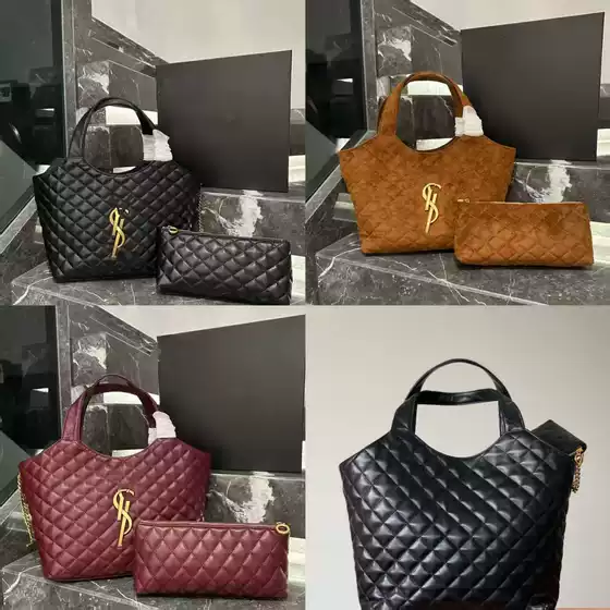 New popular genuine leather women's bag, new soft sheepskin diamond grid handbag, fashionable and versatile, large capacity commuting tote