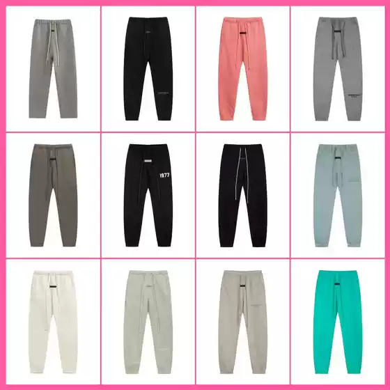 Correct version of FOG ICON double line new 1977 flocking letters loose casual fleece-lined toe pants pants autumn