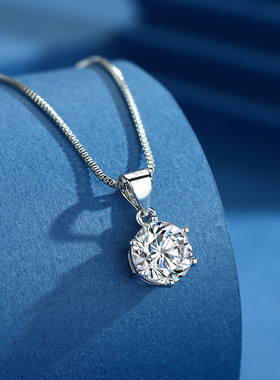 抖音直播专用款六爪镶钻项链女2克拉锆石雪花轻奢小众跨境电商