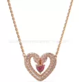 Love double swan diamond necklace