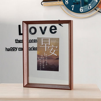 Double-Sided Transparent Picture Frame A4 Tabletop Embossed Specimen 27 Large Size Acrylic Photo Frame Poster Decoration Wall Hanging Wooden Frame