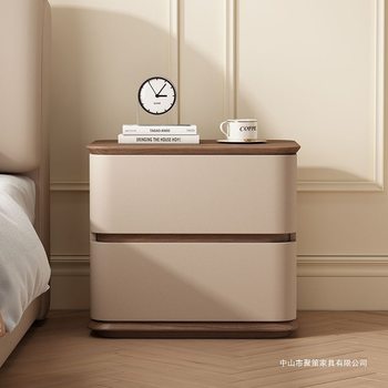 2025 New Normcore Creative Solid Wood Bedside Table Bedroom Accessible Luxury Modern Simple Italian Storage Cabinet