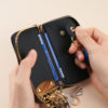Genuine Leather Car Key Bag, Household Key Storage Bag, Dual-Purpose Detachable Access Card Lock Keychain Car Key Bag