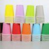 Color Disposable Paper Cup Picnic Party Decoration Arrangement Cup Novelty Solid Color Striped Birthday Party Supplies