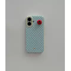 Three-Dimensional Tomato Polka Dot Iphone16Promax Shell Apple 11/12/13/14/15 Anti-Fall Niche