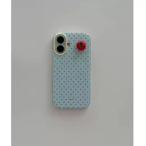 Three-Dimensional Tomato Polka Dot Iphone16Promax Shell Apple 11/12/13/14/15 Anti-Fall Niche