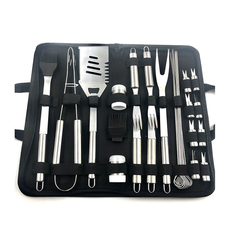 Portable Oxford Bag BBQ Stainless Steel suit Outdoor Barbecue Factory in stock BBQ Tools suit Combination