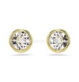 Round solitaire gold stud earrings