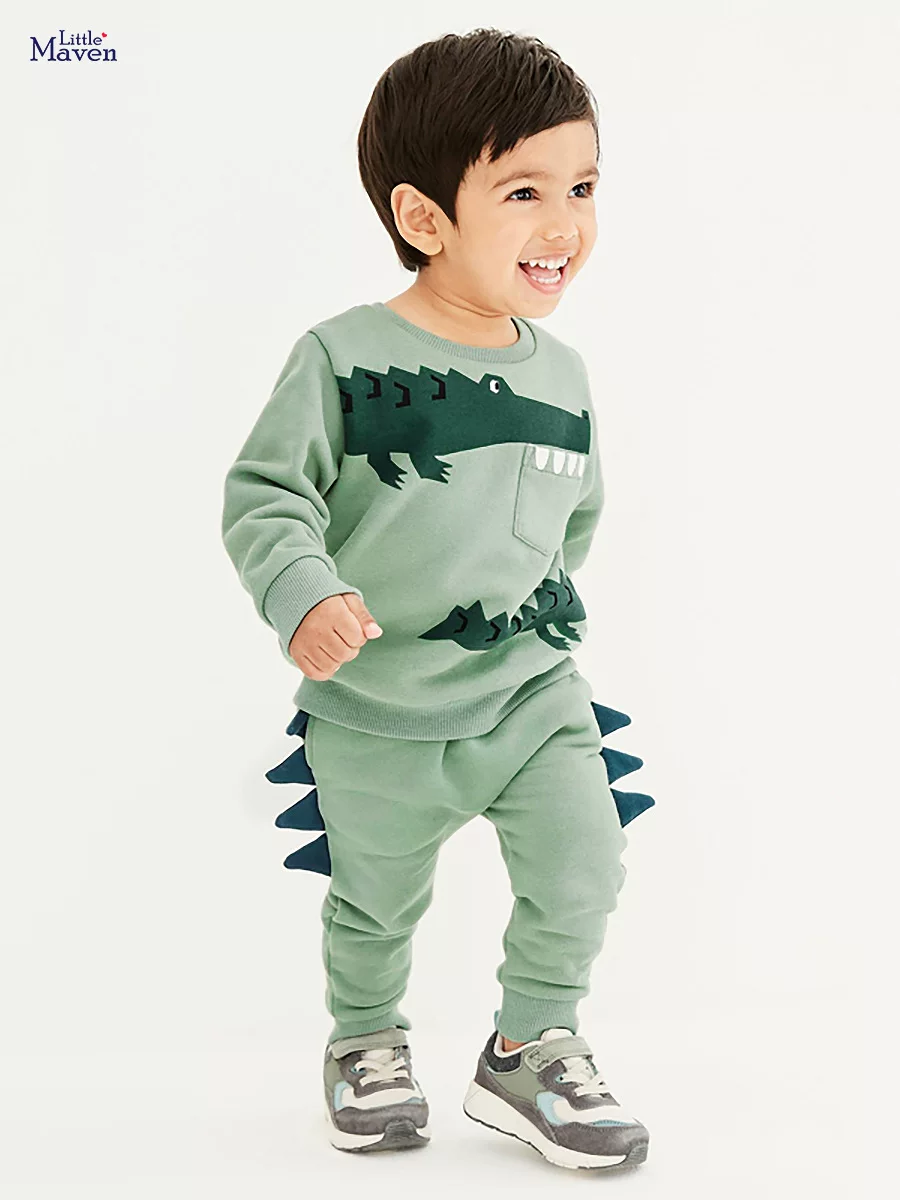 Kids' Fleece Set, New Autumn & Winter Cartoon Long-Sleeve Boys' Outfit
