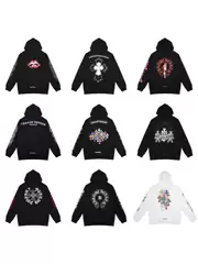 24ss new Chrome Heart gram a cross embroidered high quality hooded sweater versatile cross-border