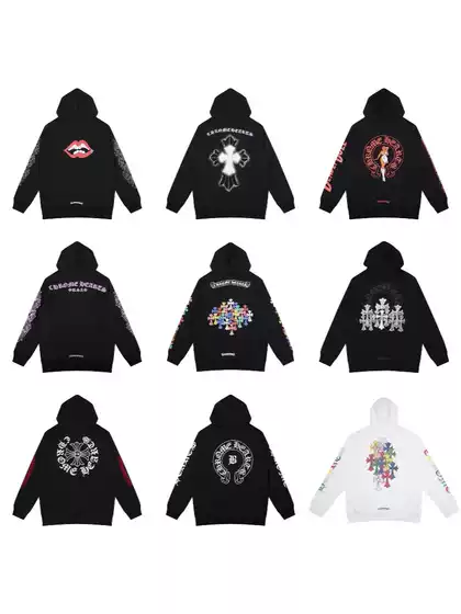 24ss new Chrome Heart gram a cross embroidered high quality hooded sweater versatile cross-border