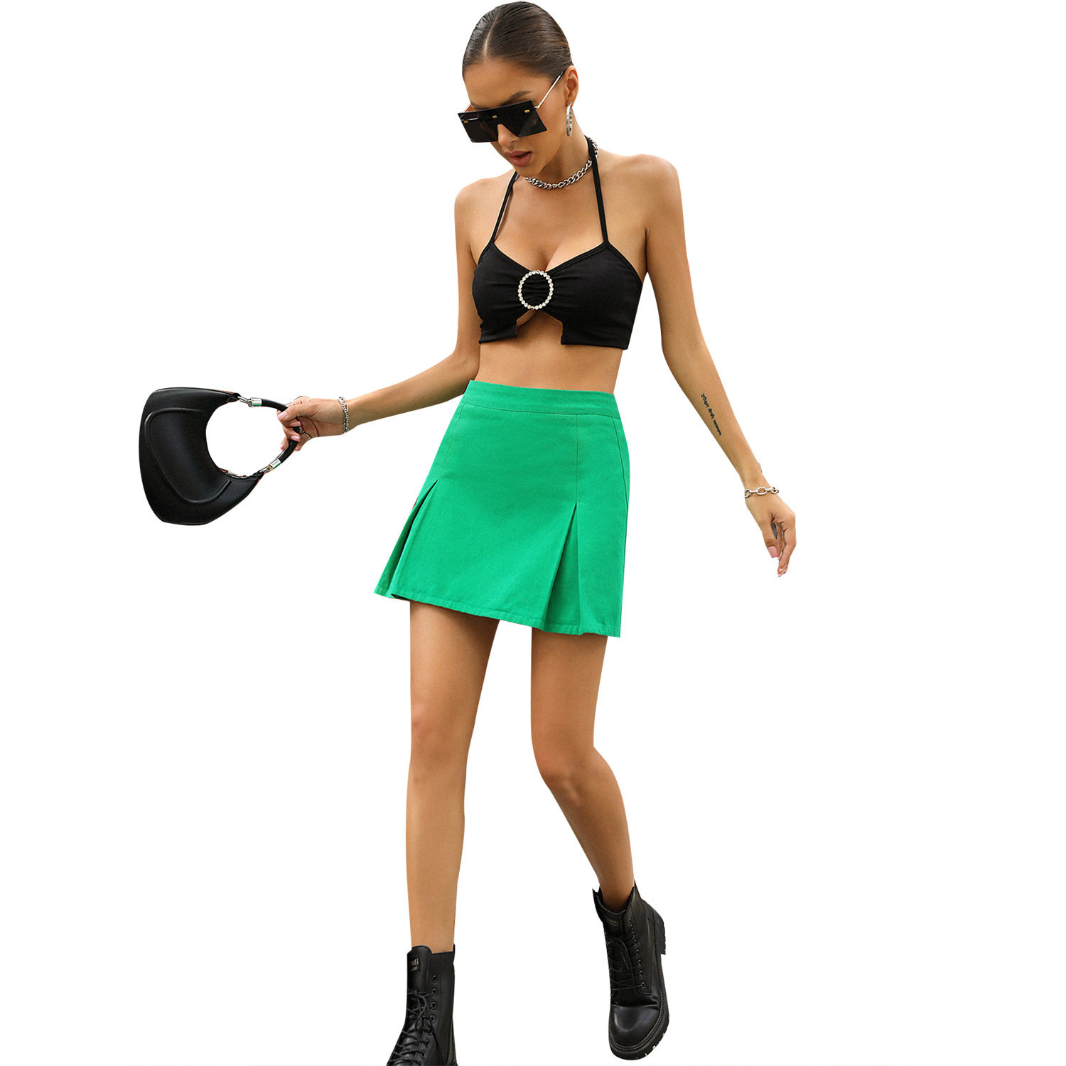 High Waisted A Line Denim Skirt Casual Split Design Bodycon Fit European and American Style Perfect for Everyday Wear