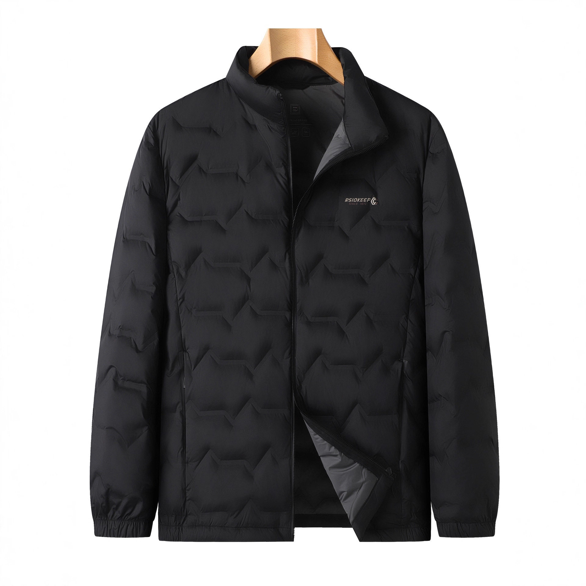 2025 Winter Men's Warm and Lightweight down Jacket Plus Fat Plus Size Fashionable Stand-Up Collar Jacket Loose and Versatile to Keep Warm