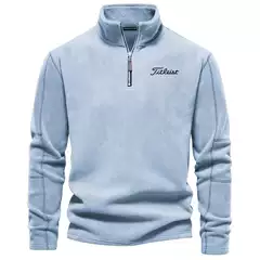 Golf Men's Autumn and Winter New Style Stand-Up Collar Half-Zip Long-Sleeved Sweatshirt Stand-Up Collar Trendy Versatile Golf Top