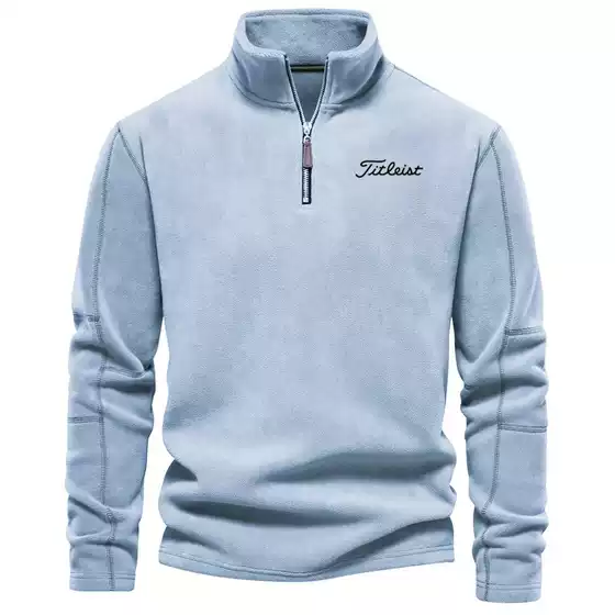 Golf Men's Autumn and Winter New Style Stand-Up Collar Half-Zip Long-Sleeved Sweatshirt Stand-Up Collar Trendy Versatile Golf Top