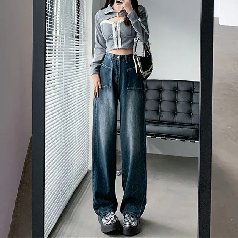 High Waisted Wide Leg Jeans for Women Loose Fit Flattering Long Length Perfect for Autumn Winter Wholesale Available