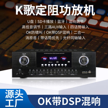 [Wow Customized] Home Karaoke Fixed Resistor Amplifier Dsp Amplifier Reverb Karaoke Anti-Howling Bluetooth Amplifier