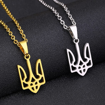 Cross-Border Hot-Selling Fashionable Ukrainian Pendant Stainless Steel Necklace Feminine Versatile Geometric Titanium Steel Clavicle Chain