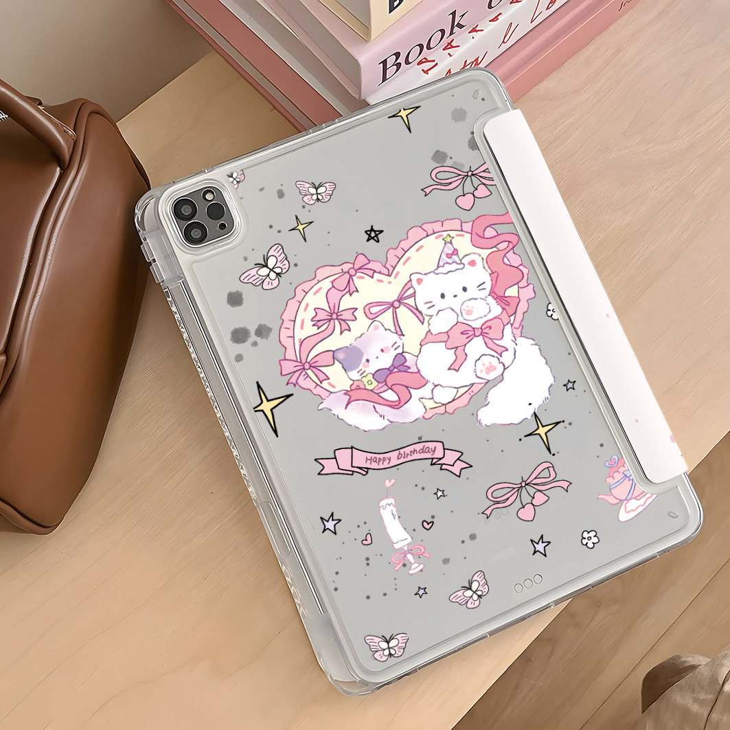 Love Butterfly Cat iPad 7/8/9 Generation Mini7 Protective Case Pro 11inch Tablet A16 Protective Case 10.2 Anti-Bend