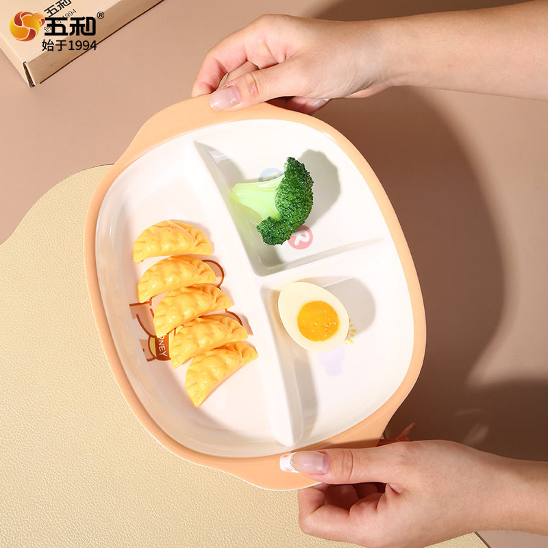 Five and food grade melamine children's tableware cute baby shape children's bowl baby bear cup dinner plate wholesale