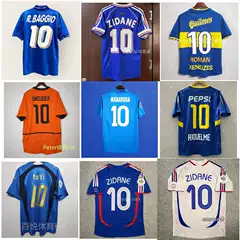Vintage Jersey Football Jersey France Italy Holland Henry Zidane Baggio Totti No.10 Sneijder Jersey
