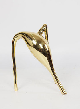 现简约创意铜质几何形摆件轻奢样板房售楼处客厅书柜软装饰品