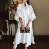 2026 Aliexpress Amazon трансграничная свободная однотонная юбка большого размера, женская мода, толстое платье ММ, женская внешняя торговля оптом