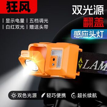 Dual Light Source Headlight, Strong Light, Ultra-Bright Rechargeable Laser Head-Mounted Flashlight, Long-Range Night Fishing, Ultra-Long Battery Life, Smart