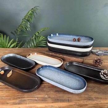 New Japanese-Style Tableware Snack Plate Western Restaurant Snack Creative Presentation Commercial Sushi Plate Dessert Plate Snack Plate