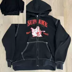 2025 New Cross-Border Supreme Printed Line Pattern Hooded Cardigan Jacket Versatile Casual Top Hot-Selling Wholesale