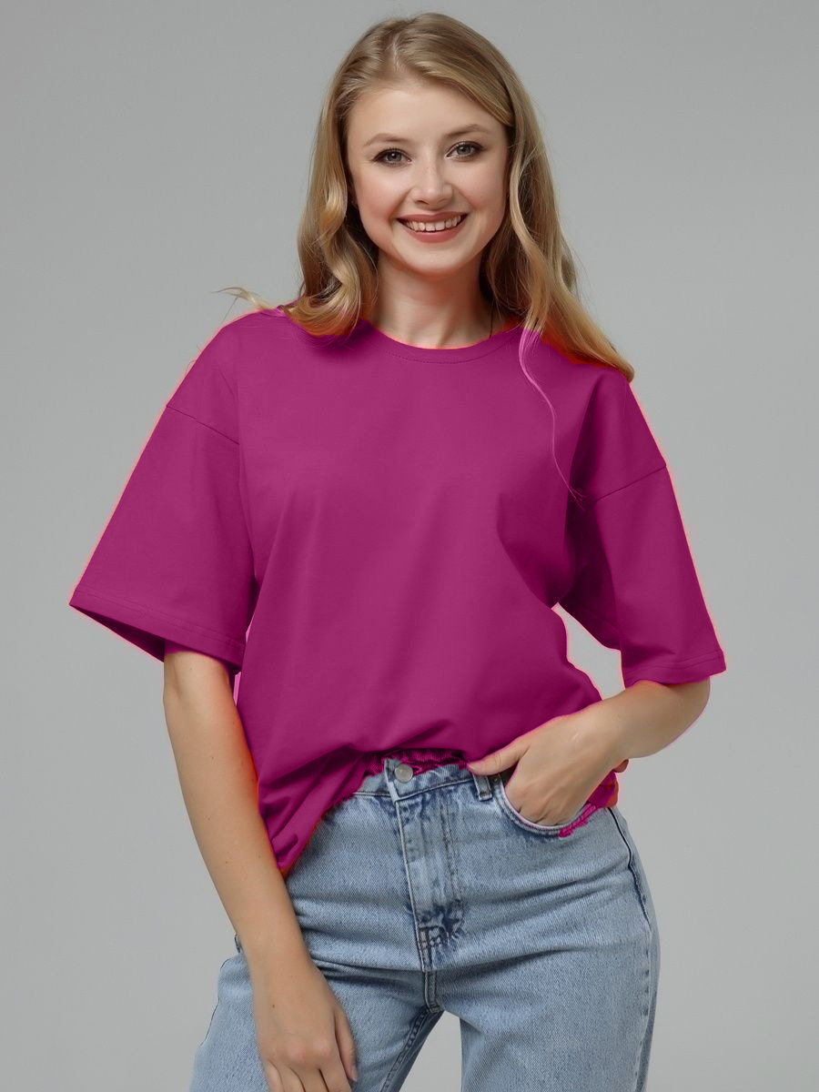 Womens Loose Fit Solid Color T Shirt 100 Cotton Short Sleeve Versatile Style Spring Summer Collection Wholesale