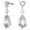White diamond tassel platinum earrings