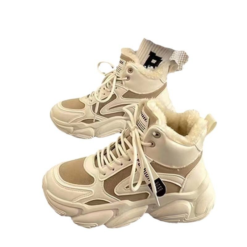 美拉德帮老爹棉鞋女2024冬爆款加绒加厚厚底百搭保暖休闲鞋,淘宝优惠券,粉丝福利购,淘宝优惠卷