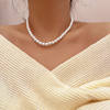 4-12mm Glass Pearl Necklace Women's Pearl Necklace Texture Chain Clavicle Chain Women's French Style Versatile Neck Necklace