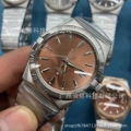 White Steel Baton Markers, Brown Dial