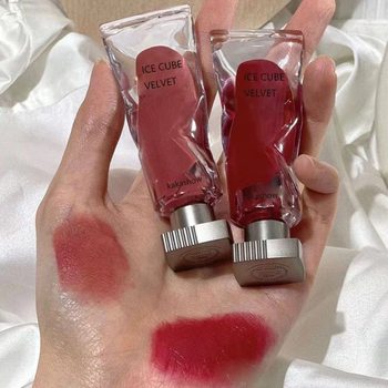 kakashow Transparent Pigment Lip Mud Low Saturated Rose Rose Powder Purple Lip Glaze Student Ice Block Lipstick White