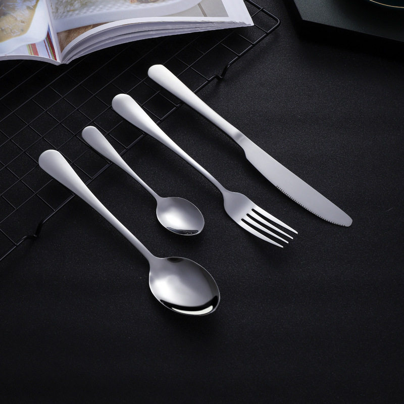 Wholesale Cross-border 1010 Stainless Steel Tableware Western-style Hotel Knife Steak Knife and Fork Coffee Dessert Spoon Gift Set